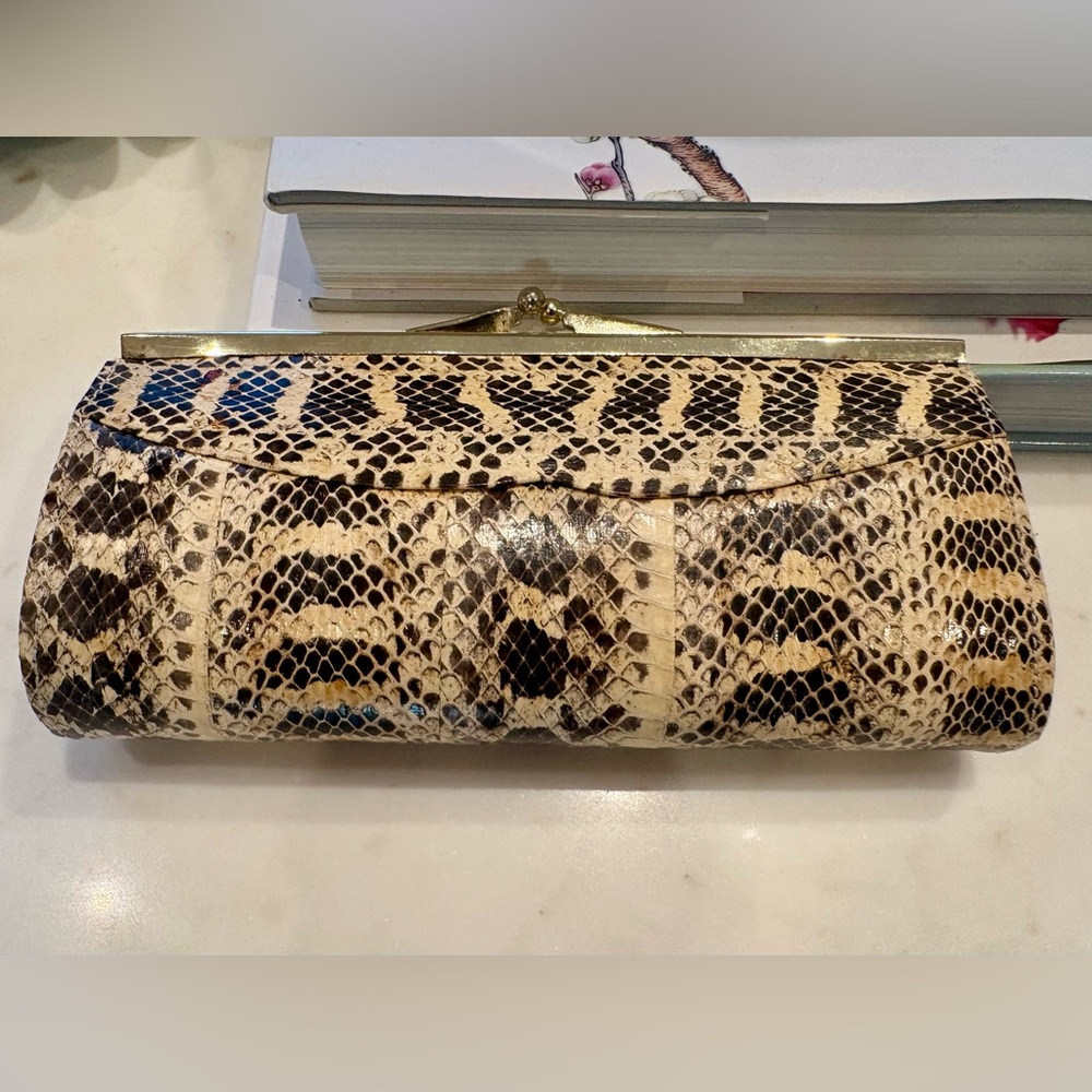 Elegant Snake Print Clutch